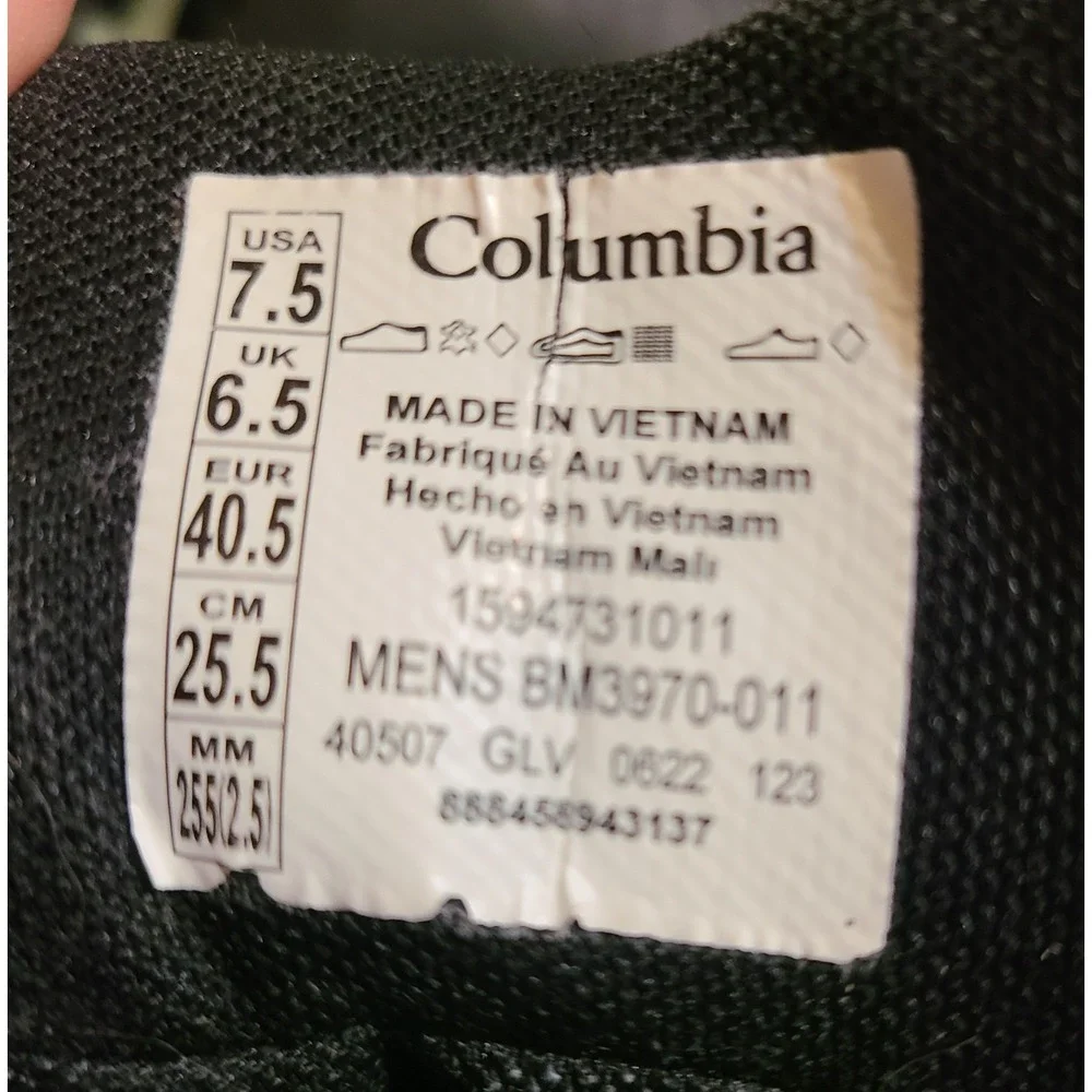 Columbia Newton Ridge Plus II Hiking Boots Mens 7.5 Black Waterproof Leather
